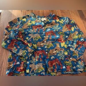 Printfresh Blue and Red Casual Button Down Shirt